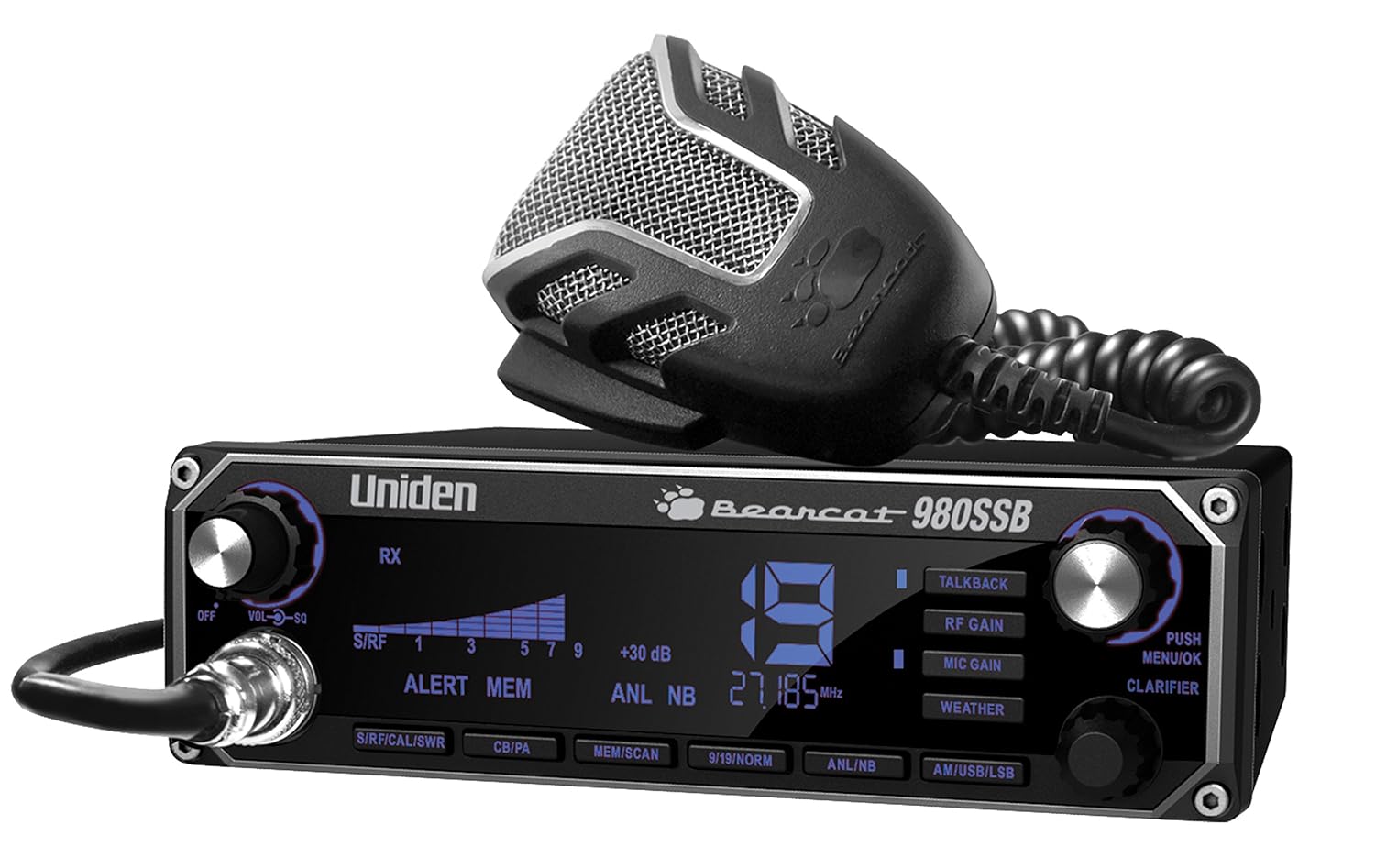 Uniden BEARCAT 980 40- Channel SSB CB Radio with Sideband NOAA WeatherBand 7- Color Digital Display PA CB