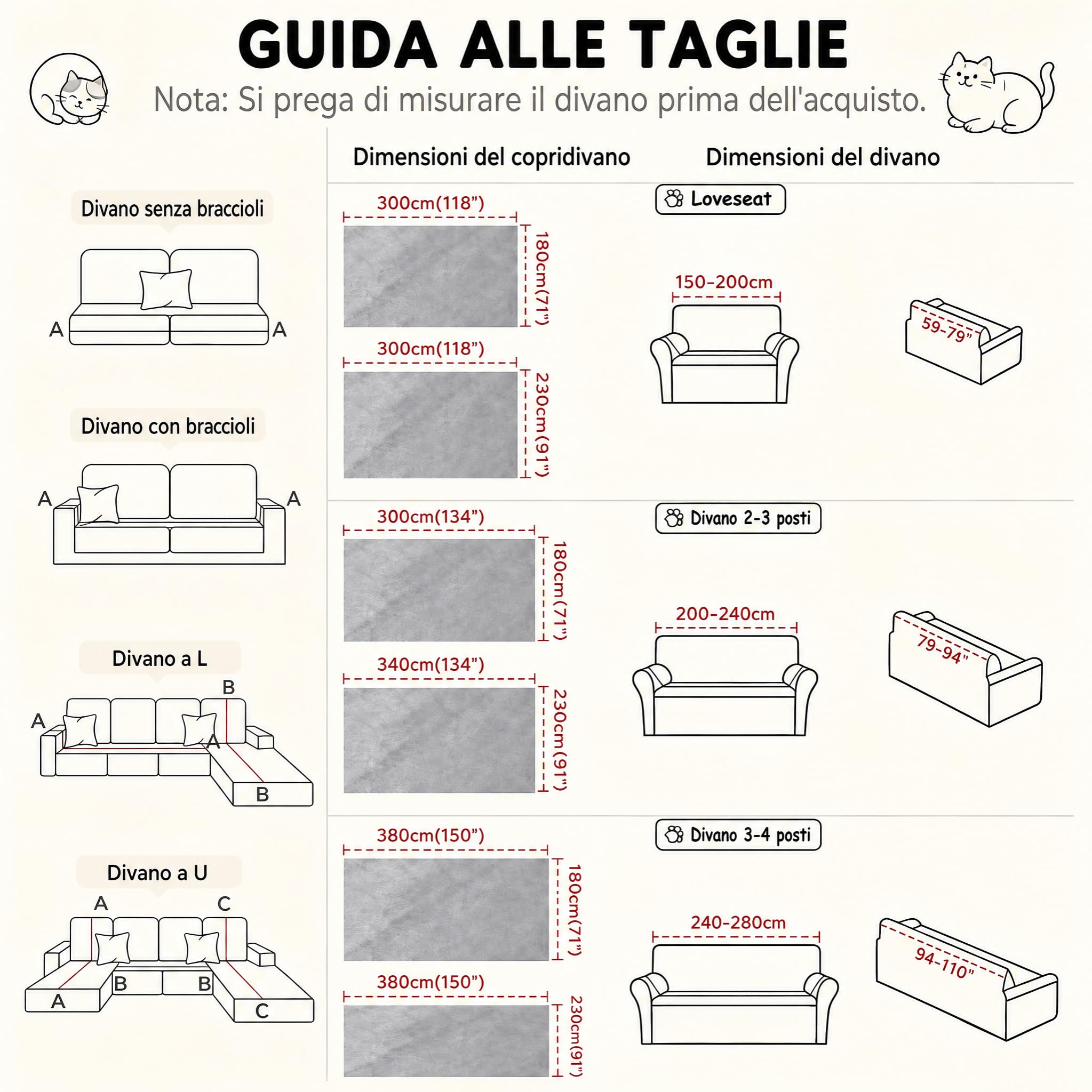 Loiion Copridivano Antigraffio Gatto 3 Posti, Ultra Morbido & Confortevole - Telo Antigraffio Gatto Divano per Proteggi Divano Gatti Graffi, Copri Divano Impermeabile per Animali, Grigio, 380x180cm