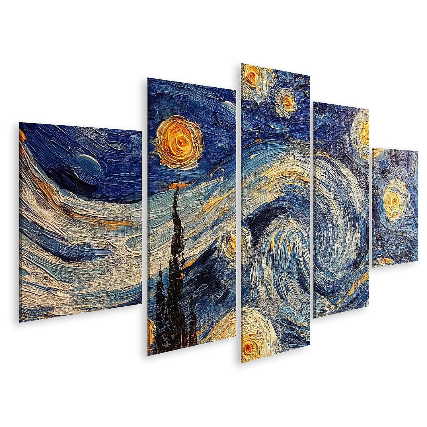 islandburner Bild auf Leinwand Faszinierender Sternenhimmel Kunstdruck Wohnzimmer Für Kunstliebhaber - 5-teilig