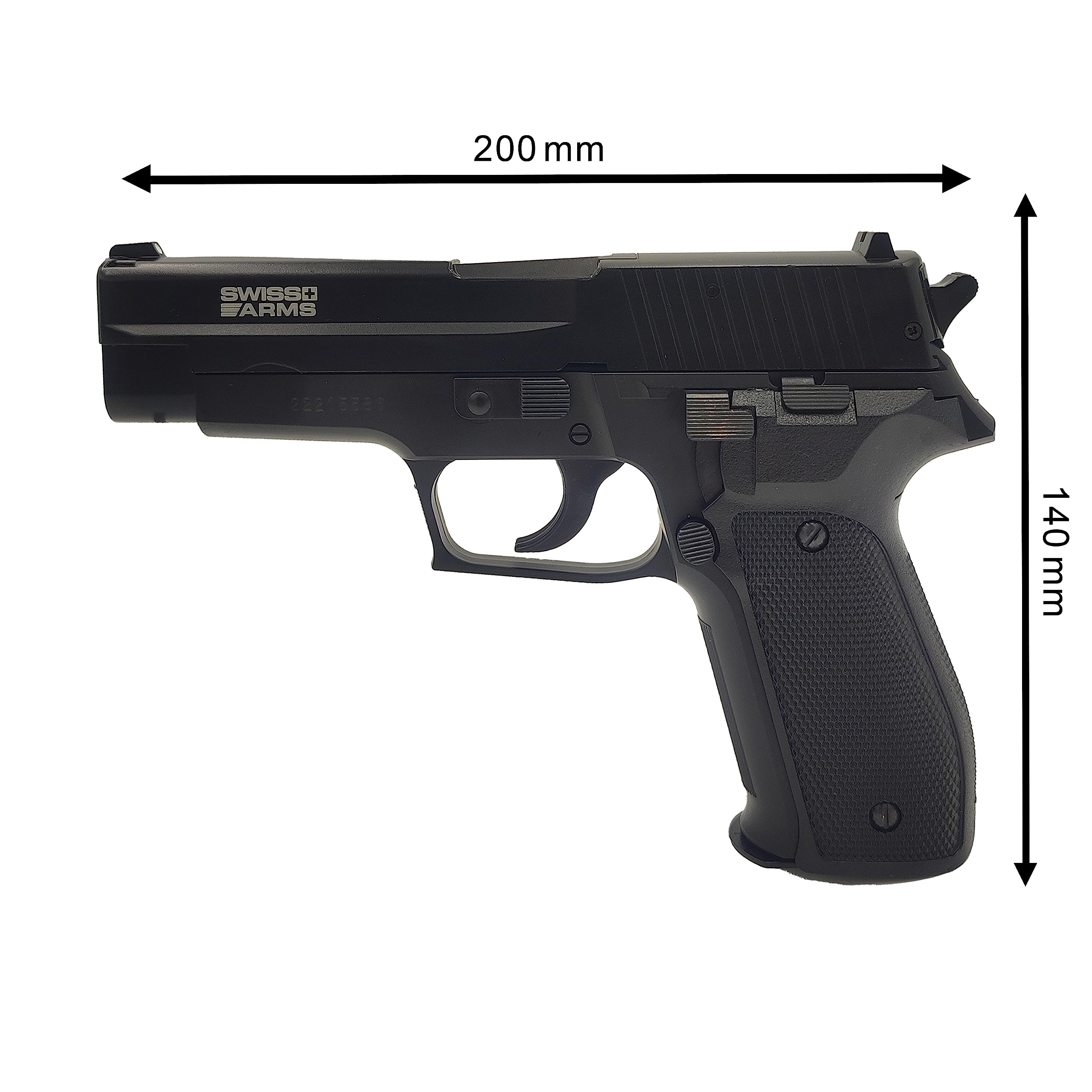 THE REPLICANT Pack Airsoft Pistolet Navy Gun à Ressort/Couleur: Noir/Matières: Plastique Haute Résistance et Métal/Puissance 0.5 Joule/Livré avec Holster et Billes