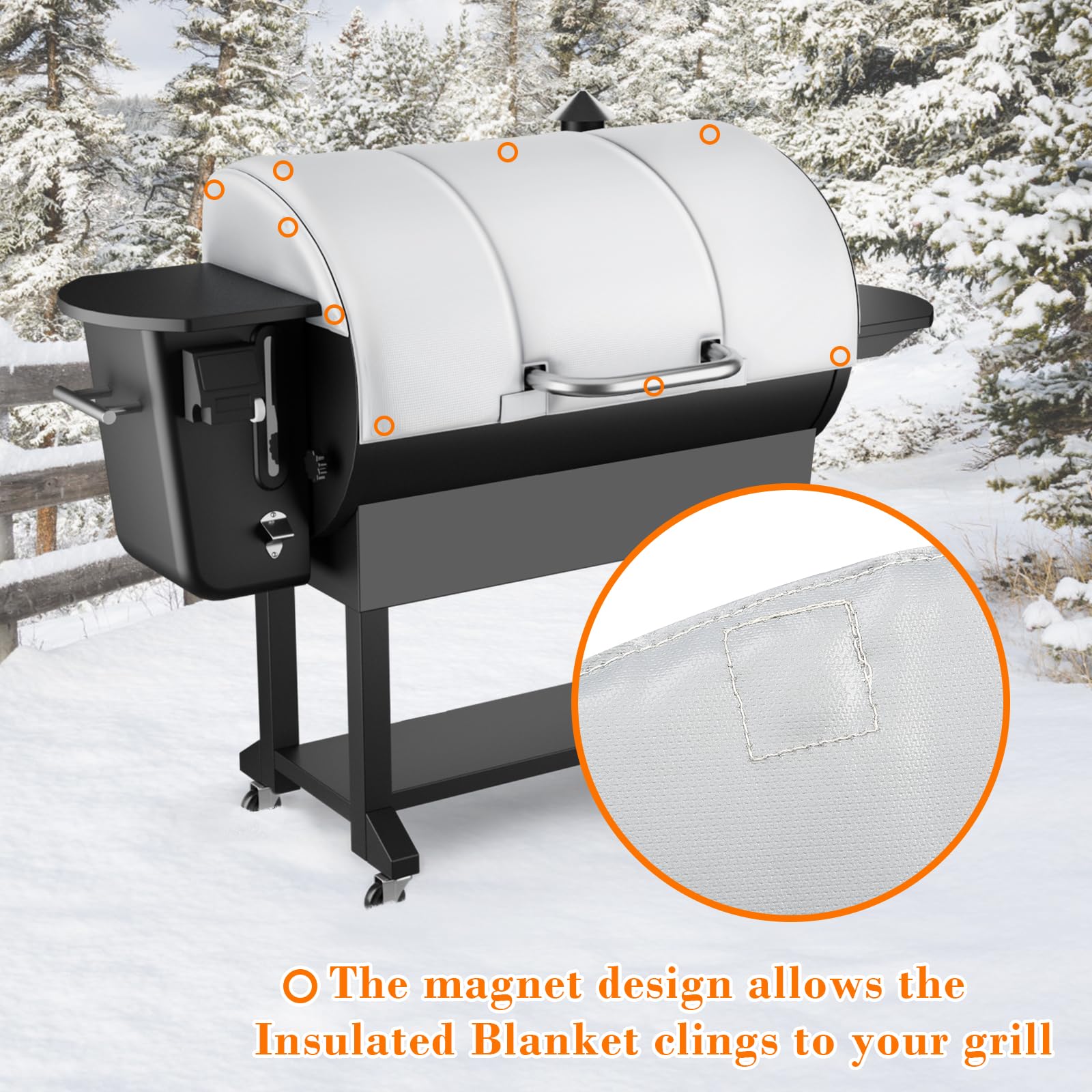 Uniflasy Grill Thermal Insulated Blanket for Camp Chef 36 Inch Pellet Grills, Camp Chef 36" SmokePro Pellet Grills, PG36SGX PG36LUX, Camp Chef Grill Cover/Smoker Blanket for Cold Winter Cooking