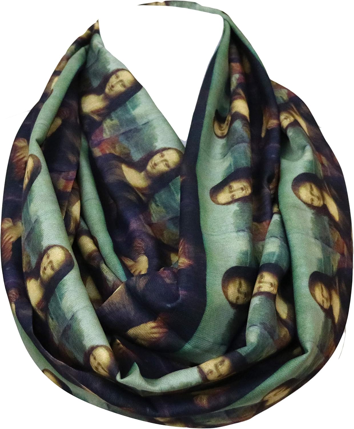 DiCapanni's Mona Lisa painting infinity scarf by Leonardo Da Vinci