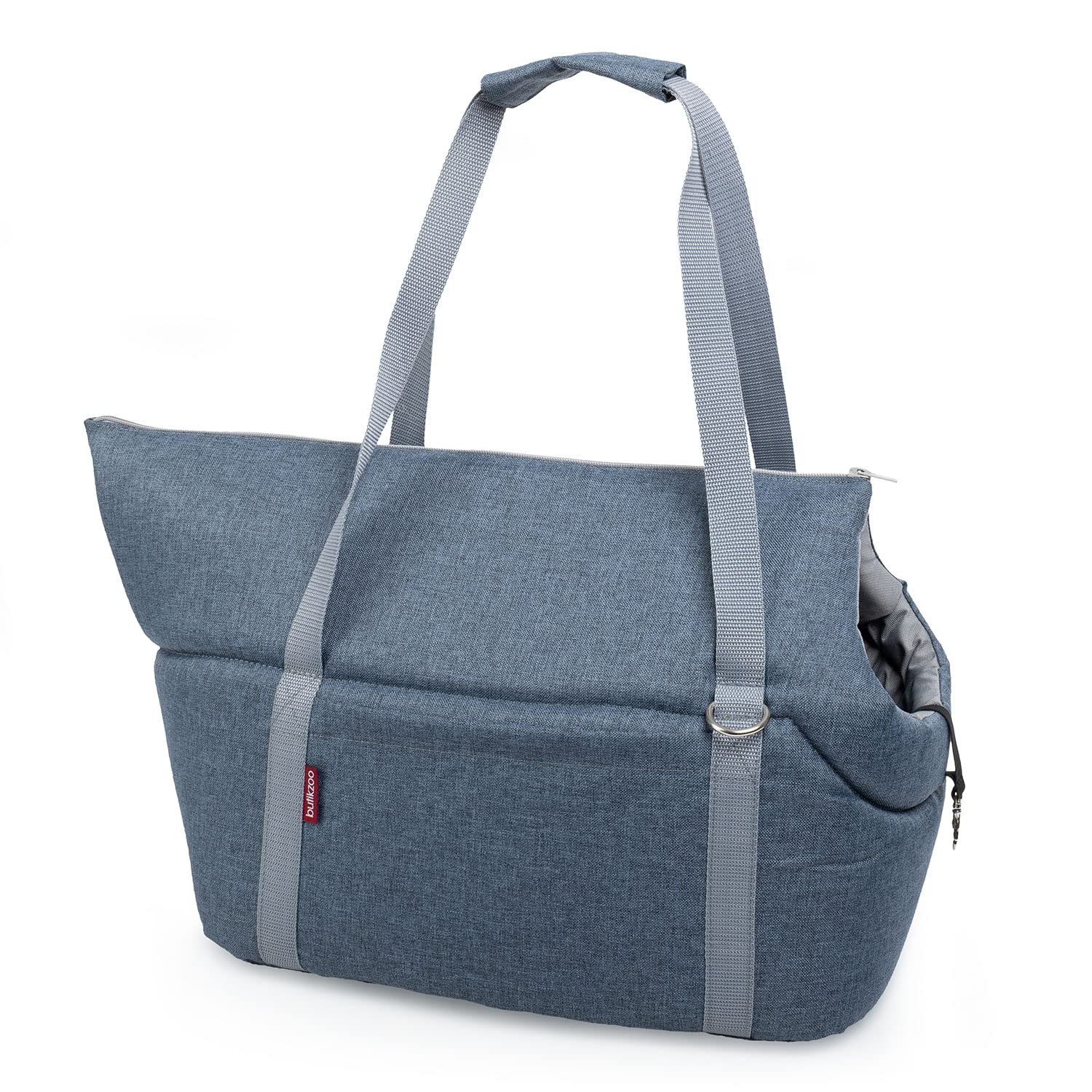 Dog Carrier Purse for Small Dogs & Cats, Portable Pet Travel Bag, Soft Shoulder Carrier for Puppies, Imitation Denim, Size S, 34 x 22 x 26 cm — image 1