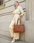LOVEVOOK Laptop Tote Bag for Women 15.6 Inch Waterproof Leather Computer Bags Women Business Office Work Bag Briefcase