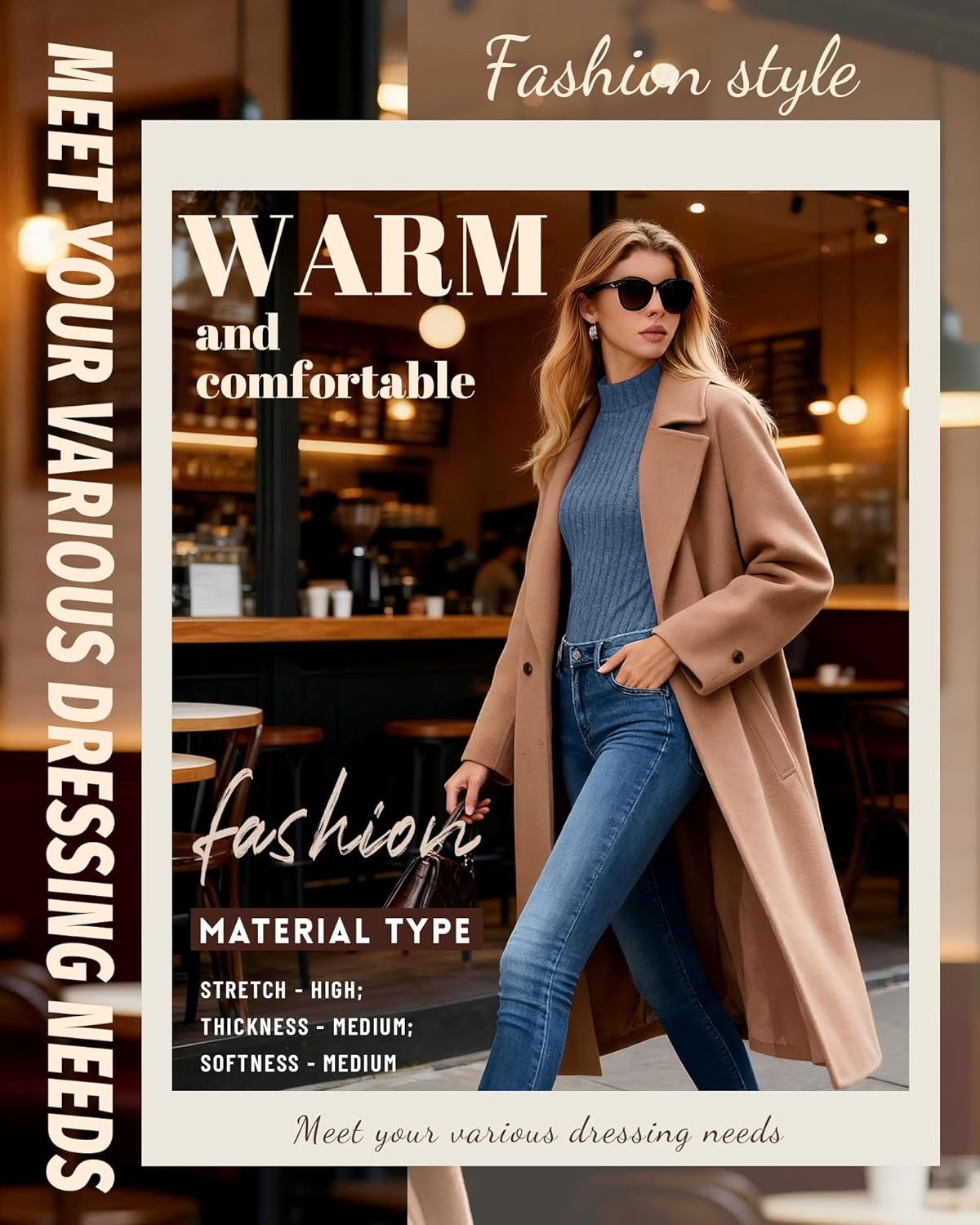 3 Pack Women's Mock Turtleneck Sweater Ribbed Knit Long Sleeve Tops Soft Thermal Layering Shirts - Image 6