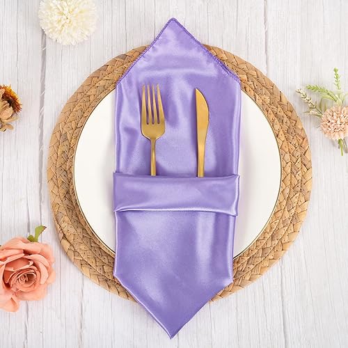 Miniatura 3 de Paquete de 72 servilletas cuadradas de tela de satén de 20 x 20 pulgadas, servilletas lavables y reutilizables, servilletas de mesa de tela suave