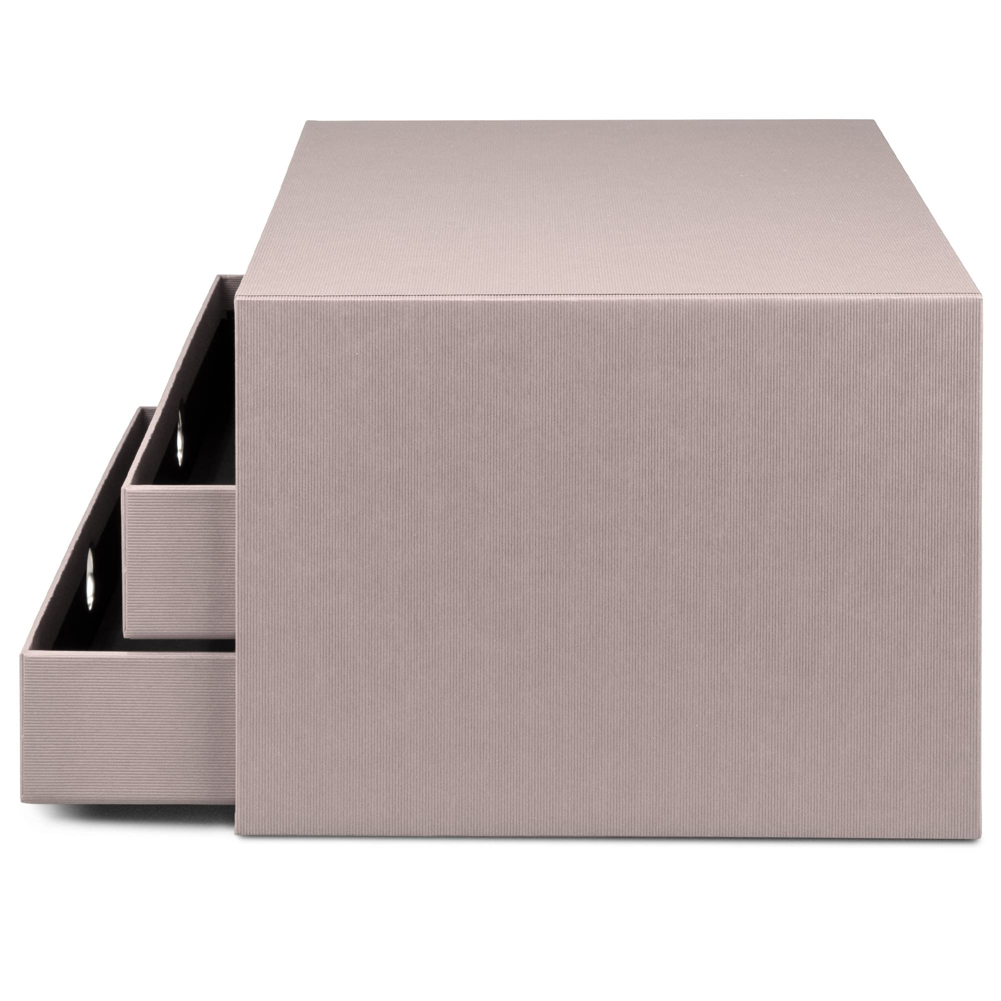 Rössler SOHO 3er Schubladenbox A4 aus Papier | Büro Organizer Schreibtisch| Schubladen Organizer Büro Zubehör & Bürobedarf | Schreibtisch Organizer Box | 34 x 25 x 19 cm | 1 Stück | Farbe: Taupe | Schreibtisch Organizer für Dokumente, Unterlagen, Bürozube
