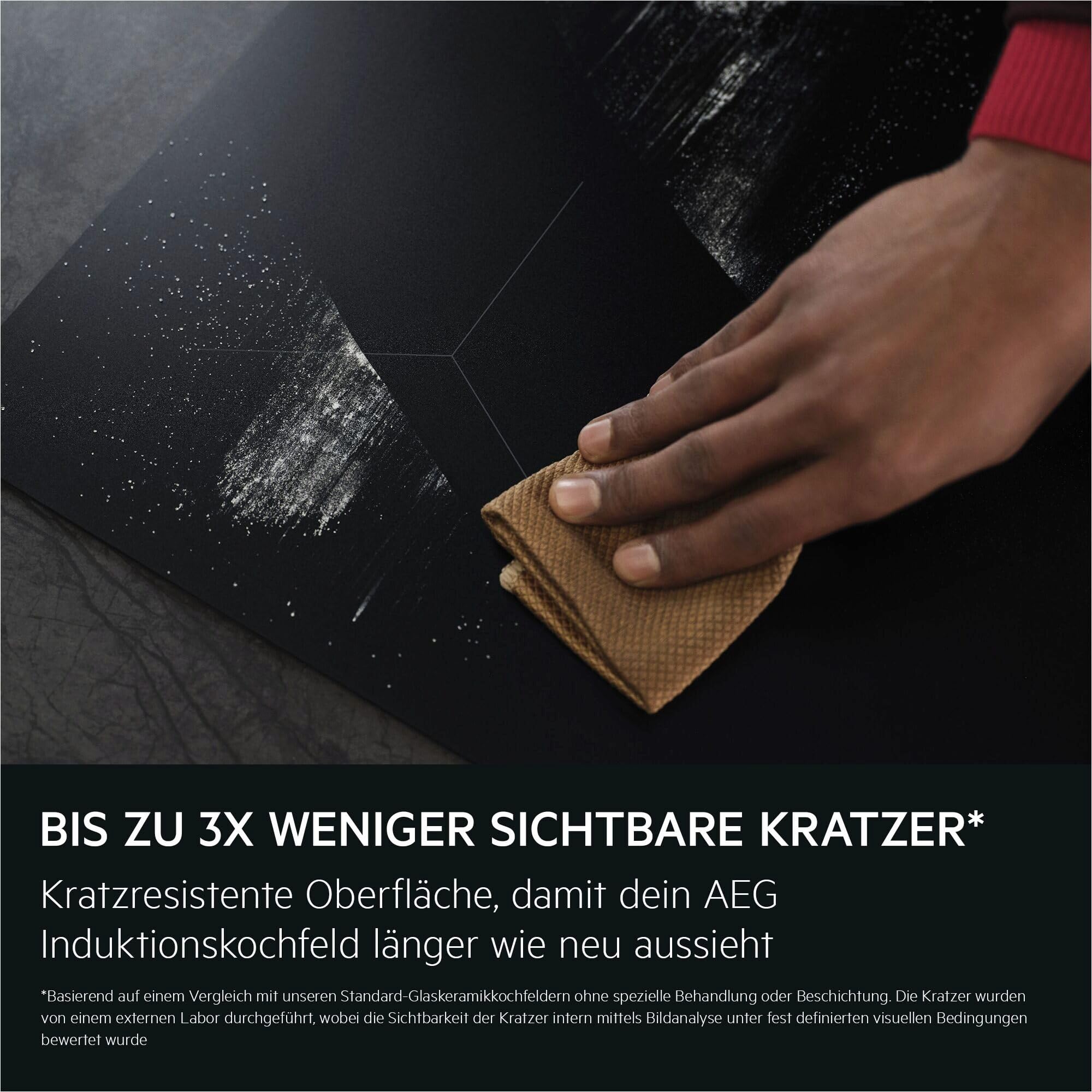 AEG Induktionskochfeld Autark 80 cm, Made in Germany, 4 Flex-Kochzonen mit kratzresistenter SaphirMattSE-Oberfläche, Powerfunktion für schnelleres Kochen, Timer, Touch-Bedienung, Rahmenlos, TO84IA0FIT