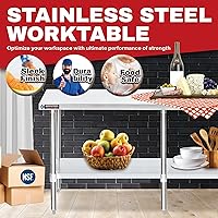 Vista 62 de DuraSteel - Mesa de trabajo de acero inoxidable para alimentos (grado comercial)