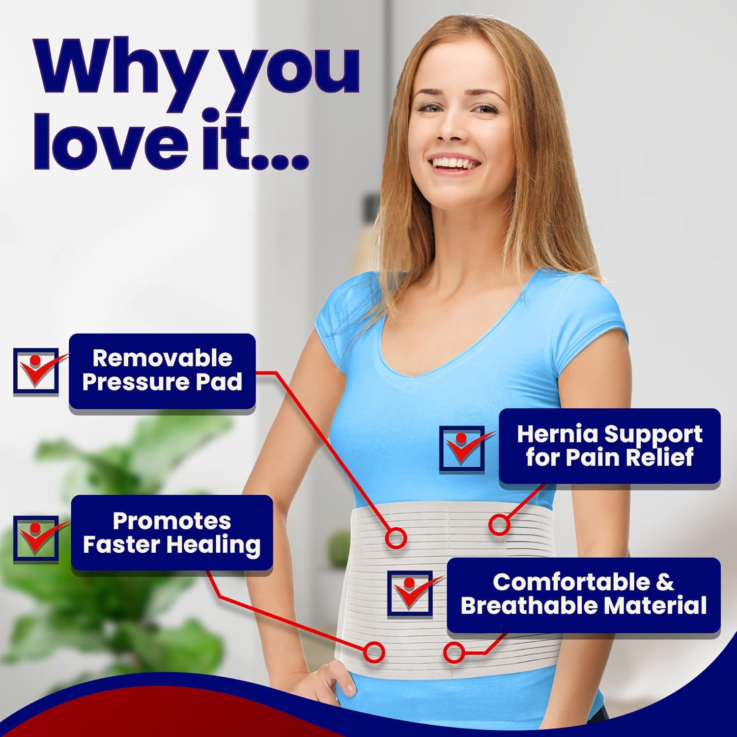 Buy Hernia Belt for Men and Women Beige Abdominal Binder Belly Band