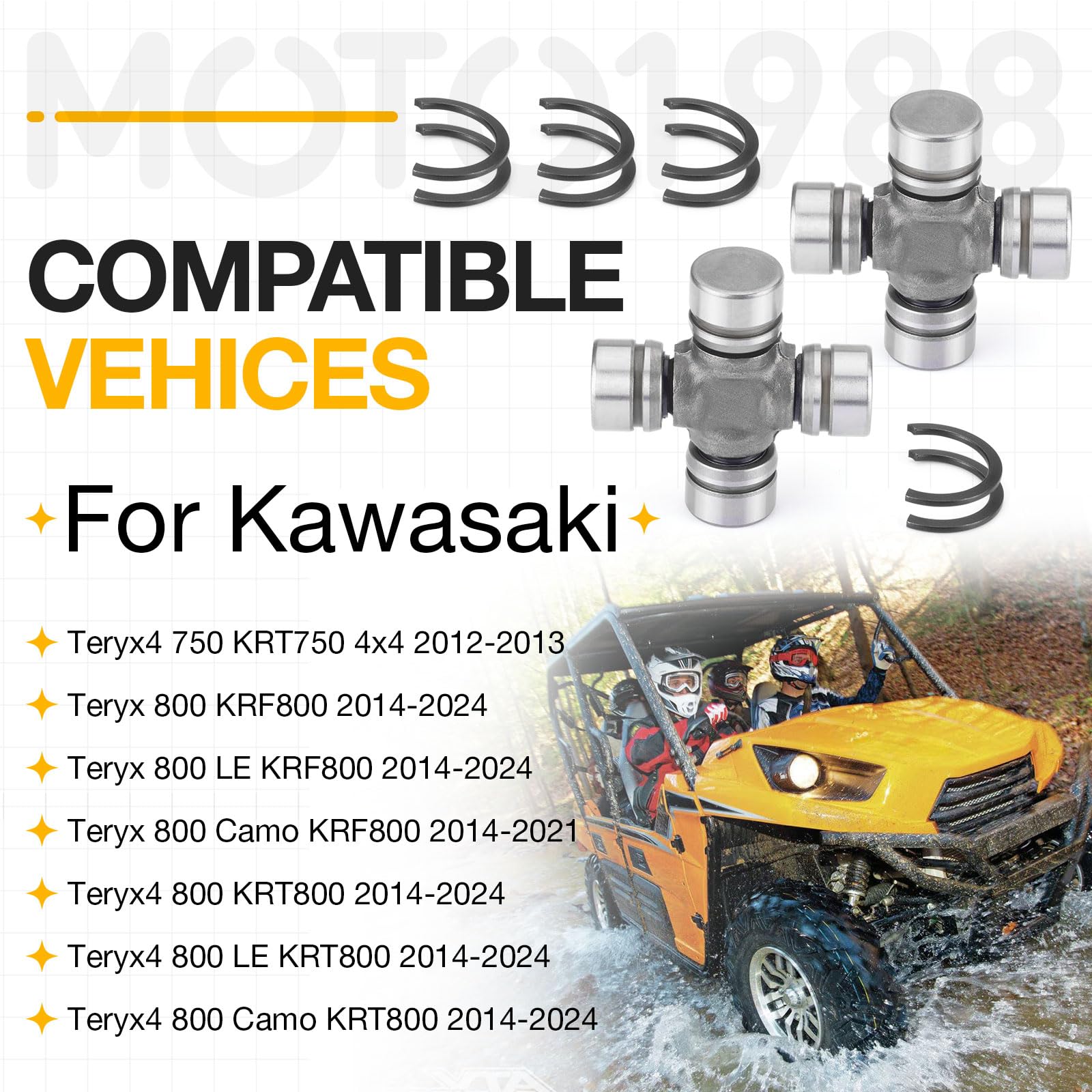 Amazon.com: 2Pcs Rear Driveshaft U-joint For Kawasaki Teryx4 750