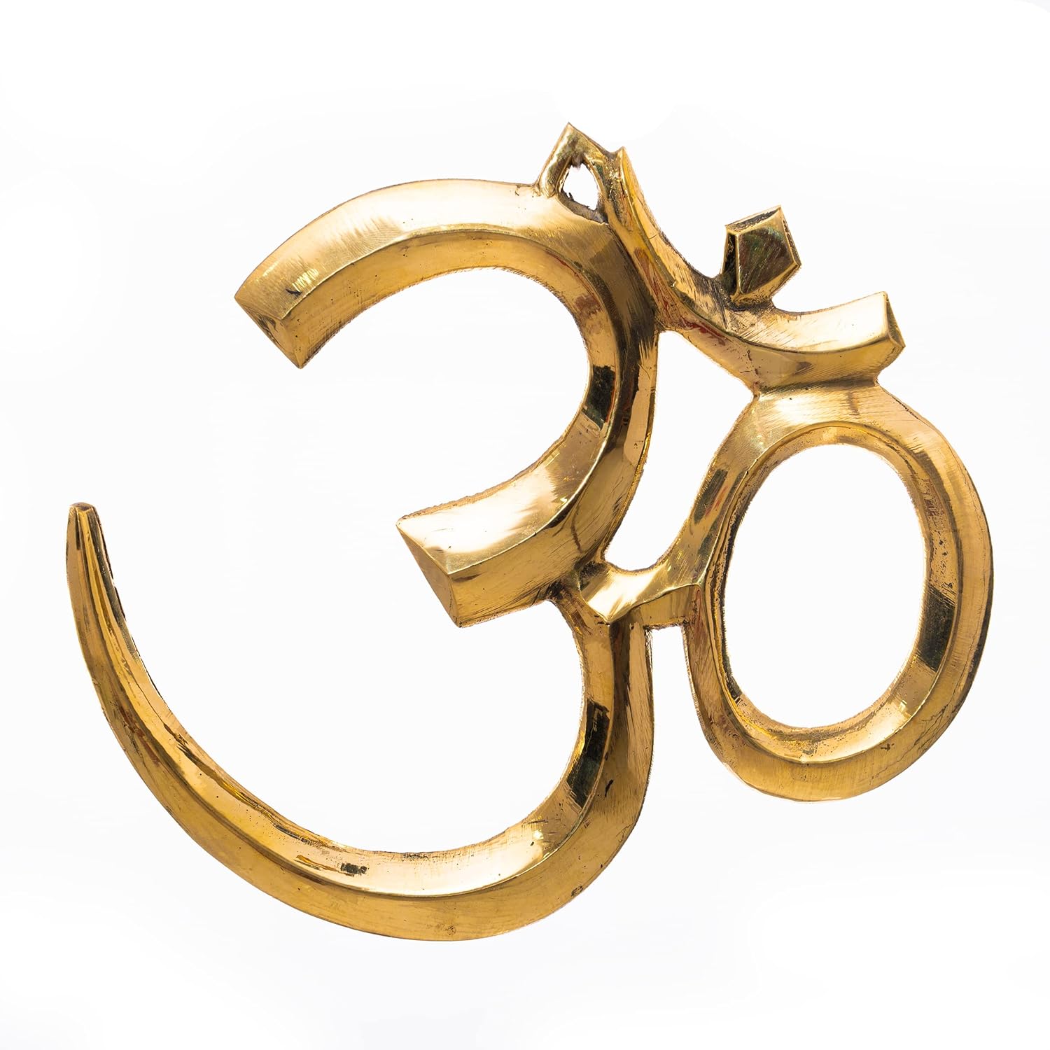 Brass Om Wall Door Hanging Spiritual Religious Sculpture Indian Antique Statue Décor Showpiece Collectable Auspicious Symbol for Home Entrance Temple Puja Decoration Festivals Diwali and Gifting (Om)