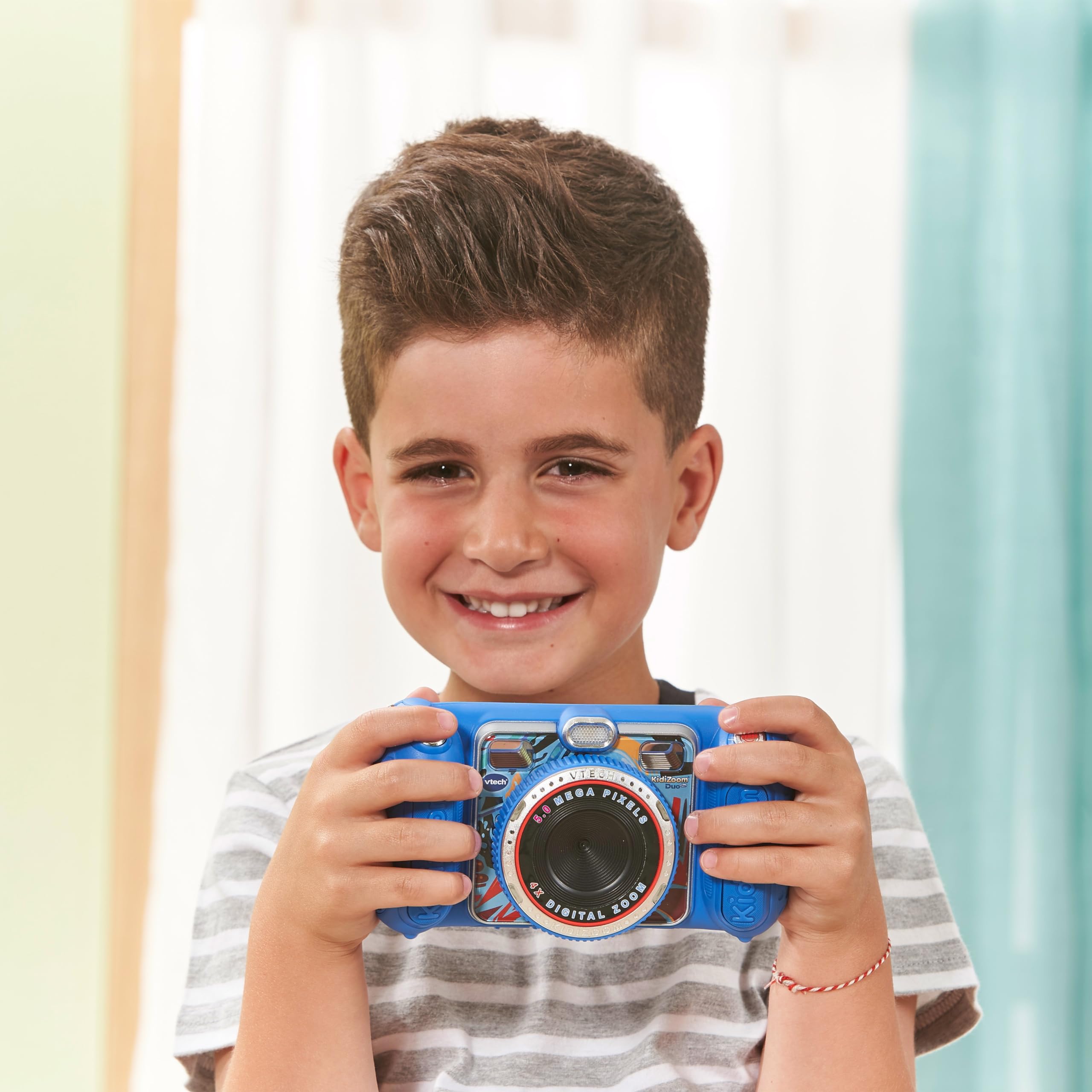 VTech KidiZoom Duo Pro Bundle z bezpłatną torbą – tylko na krótki czas – aparat dziecięcy z 2 kamerami, funkcją zdjęć i wideo, grania, odtwarzaczem muzyki i wieloma innymi, niebieski