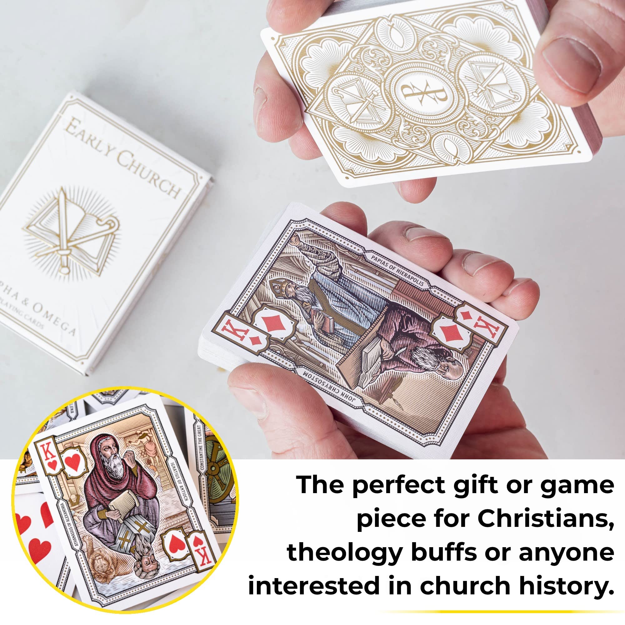 Amazon.com: Early Church Playing Cards, Alpha & Omega Christian History Playing  Cards Deck with Unique Hand Drawn Artwork, Biblical Church Deck of Playing  Cards with Card Game e-Book : Toys & Games