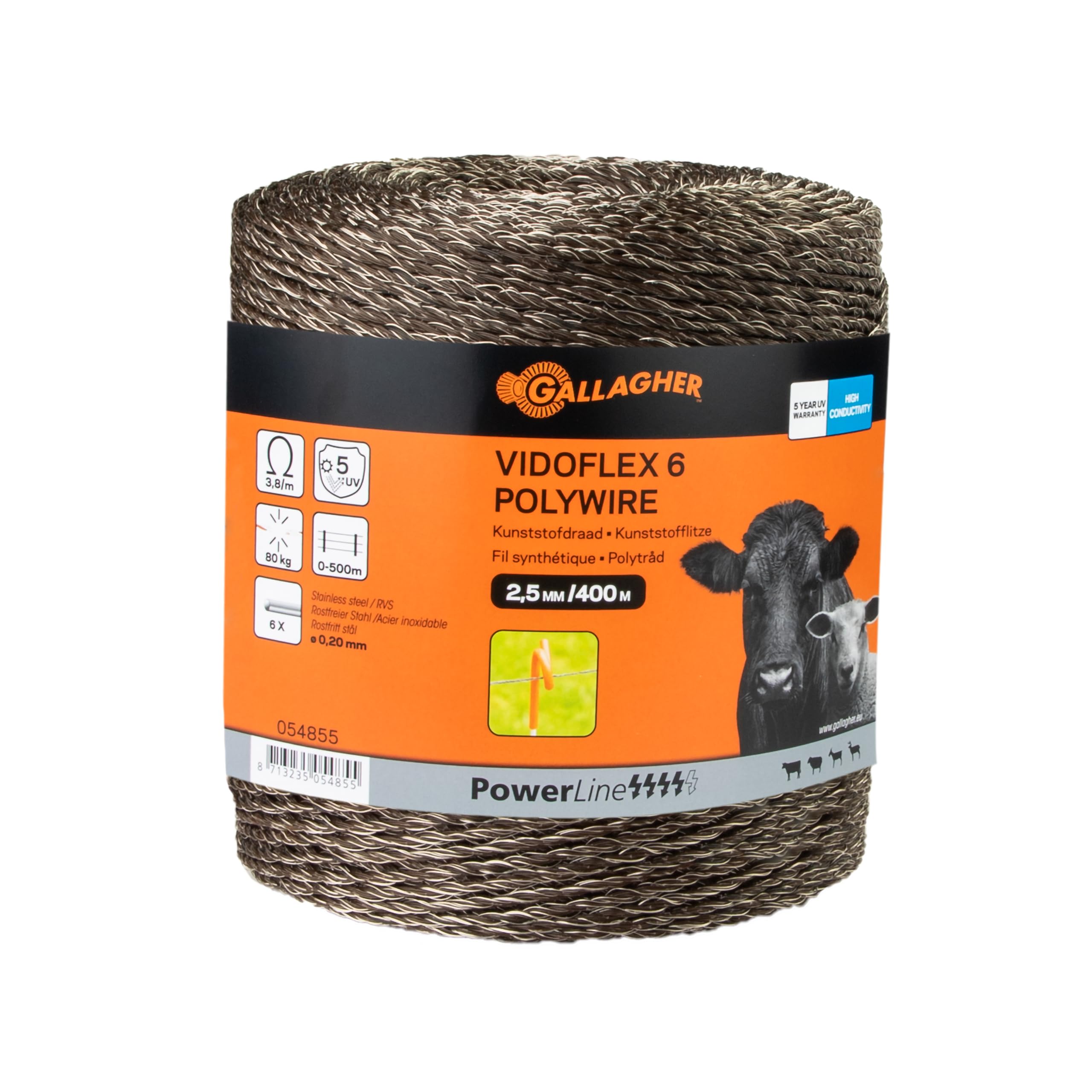 400 m Gallagher Weidezaunlitze Vidoflex 6 (Terra)