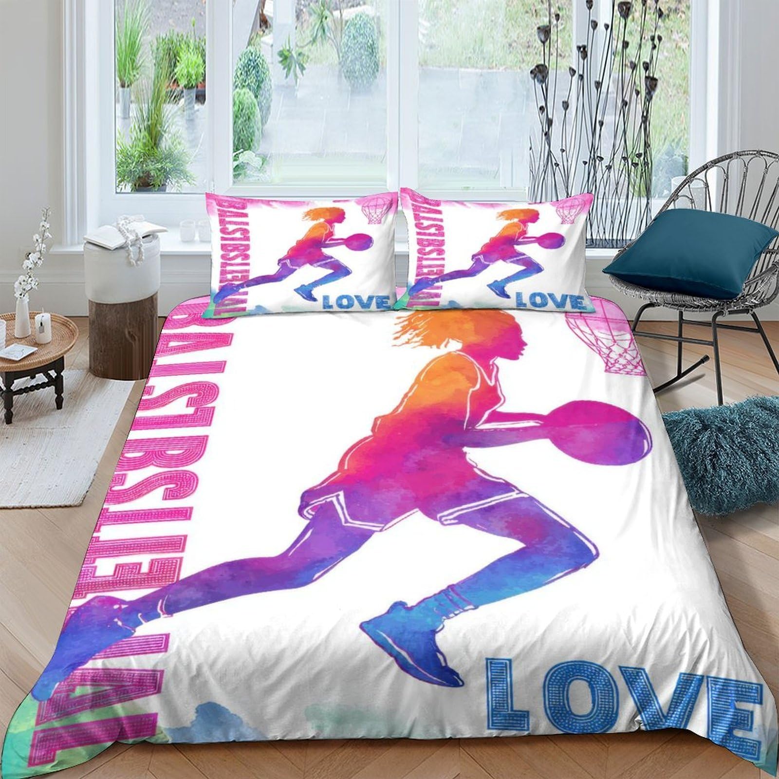 Ctjqhvkz Style-5 3D Printed Basketball Player Fitted Sheet Microfiber Anti-Slip Bed Cover For Bedroom Dorm Youth Decor Easy Care Single（135X200cm）