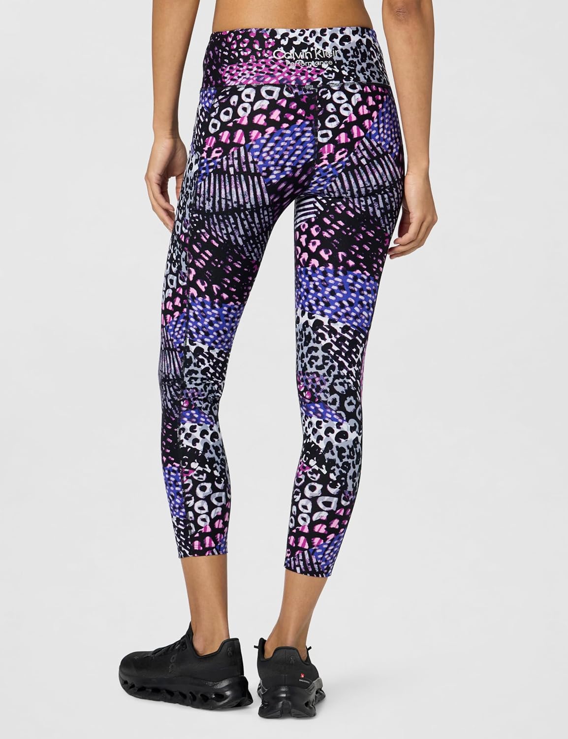 Calvin Klein Womens Printed High Waisted Leggings with Pockets - Image 3