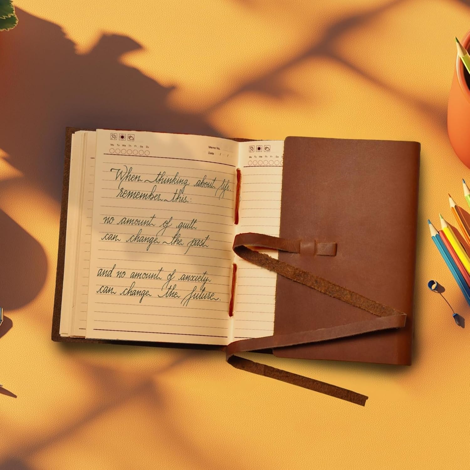 LEATHER VILLAGE Lined Paper Leather Bound Journal-260 Pages, Tan Brown, 8 X 6 Inches (A5) - Book of Shadows - Writing Notebook, Daily Notepad, Travel Diary For Women/Men