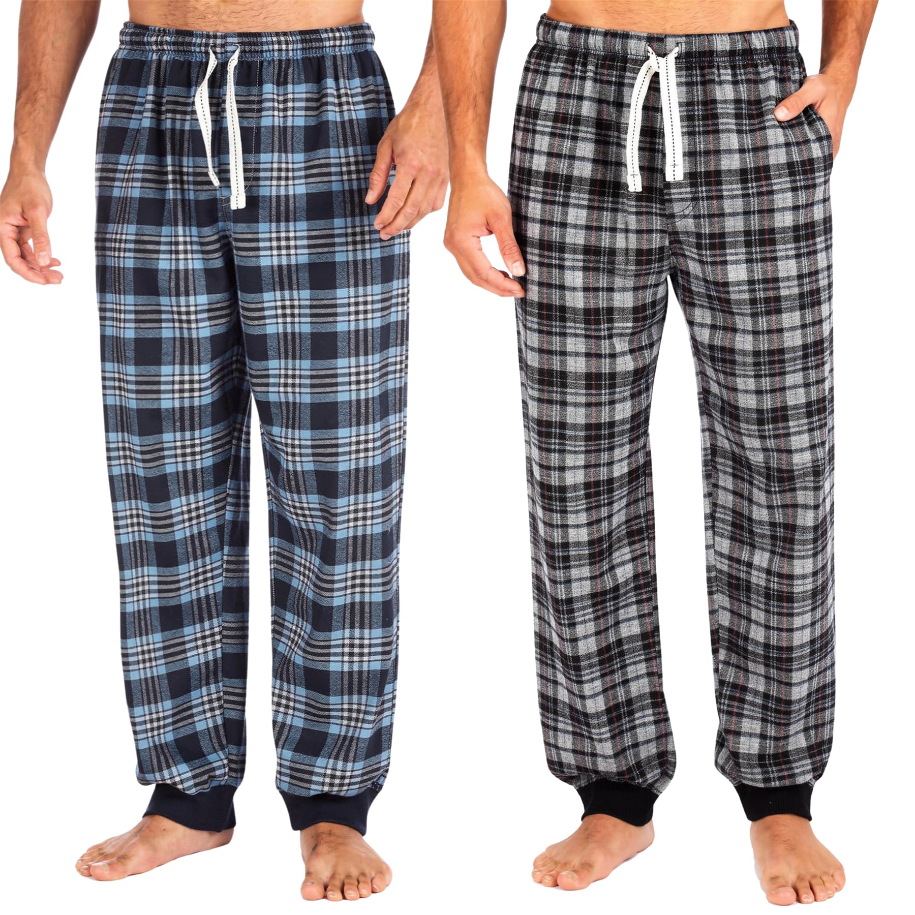 style it up Mens Lounge Pants Pajama Bottoms Plaid Plain Soft Warm Fleece S-2XL Cold Winter Warm Jogging Bottoms with Pockets Black/Grey-picture-33