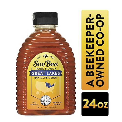 Miniatura 2 de Sue Bee Regional Great Lakes - Cooperativa propiedad de apicultor de Estados Unidos, colada, sin filtrar, 24 onzas (el embalaje puede variar)