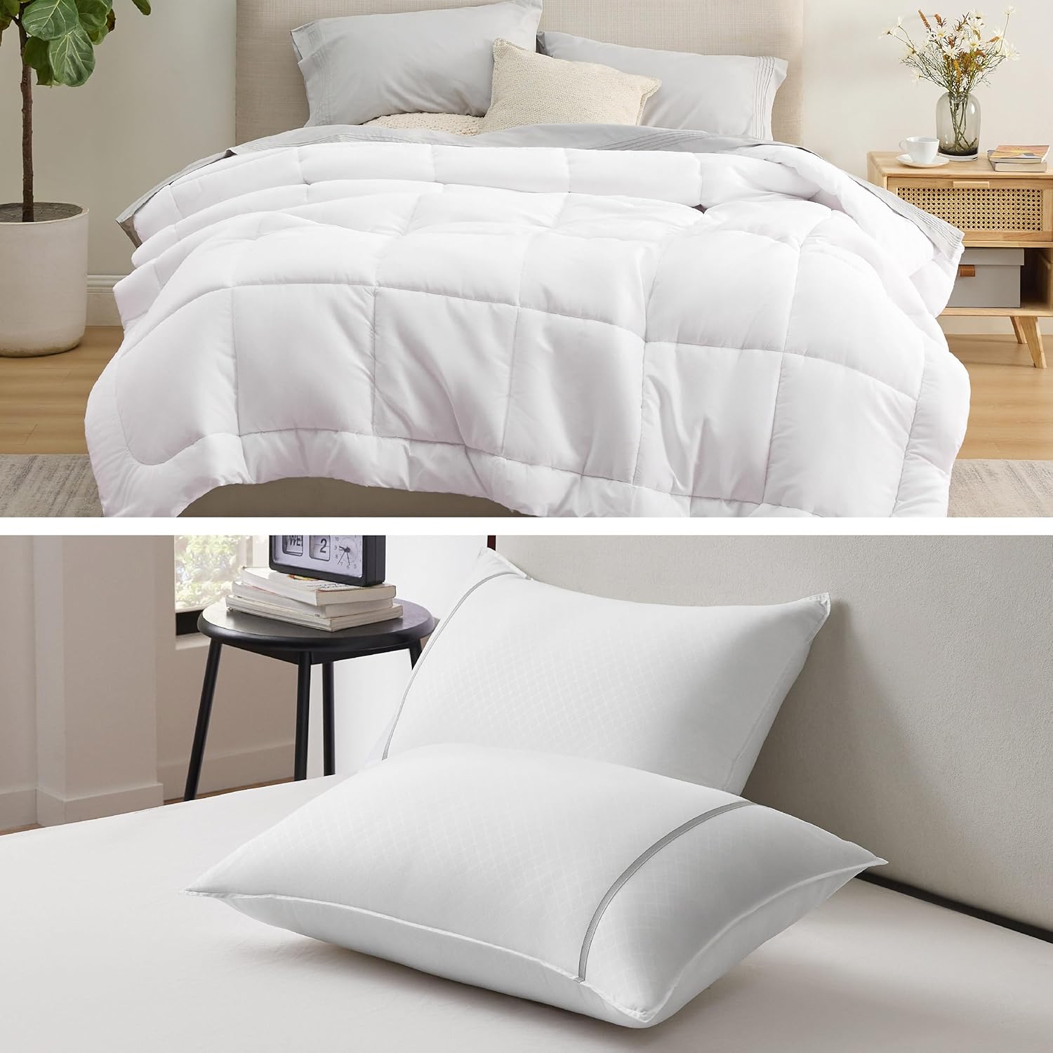 Bedsure 2pk Pillows+1 Comforter