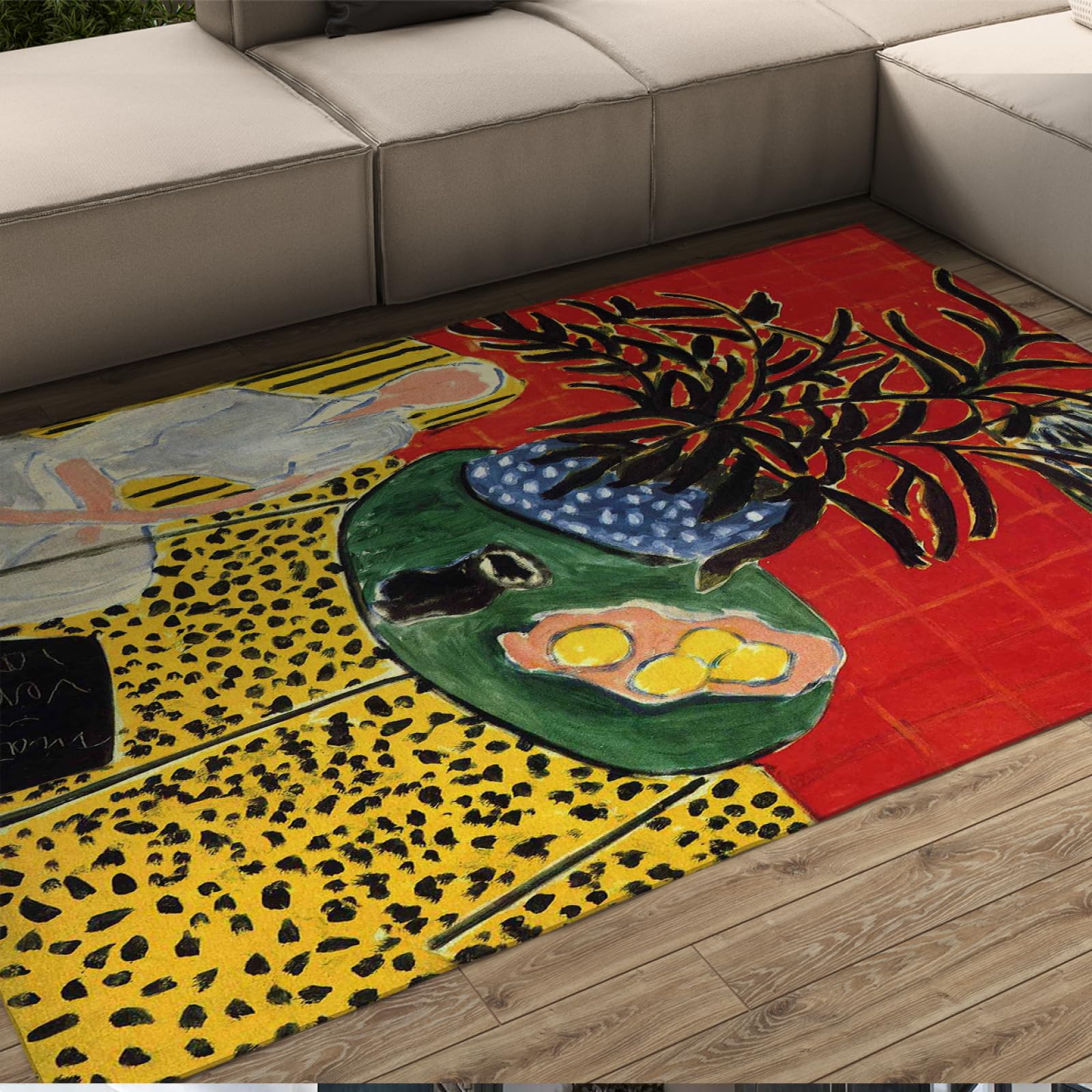 Tapis de style Matisse lavable grand format anti-tache