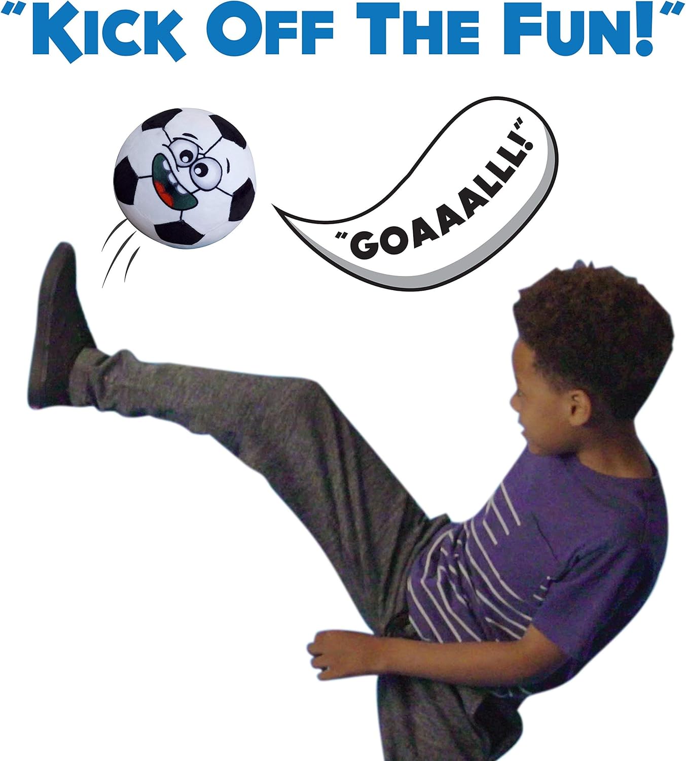 Talkin' Sports, Hilariously Interactive Toy Soccer Ball with Music and Sound FX, Gift for Soccer Loving Toddlers, Girls & Boys Ages 2 3 4 5 6 Years Old by Move2Play : Toys & Games