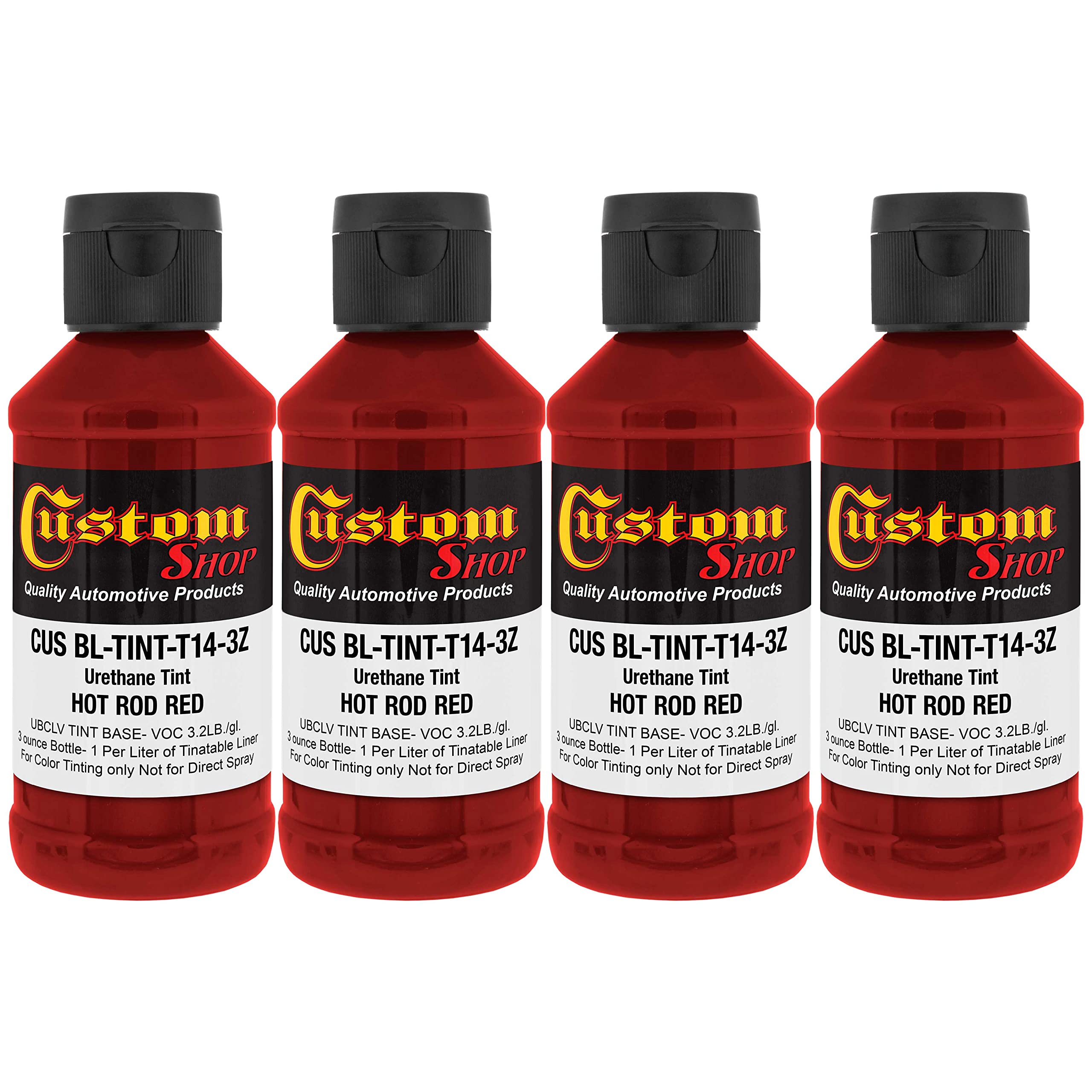 Custom Coat 3 Ounce, Hot Rod Red, Bed Liner Tint Concentrate, 4 Pack