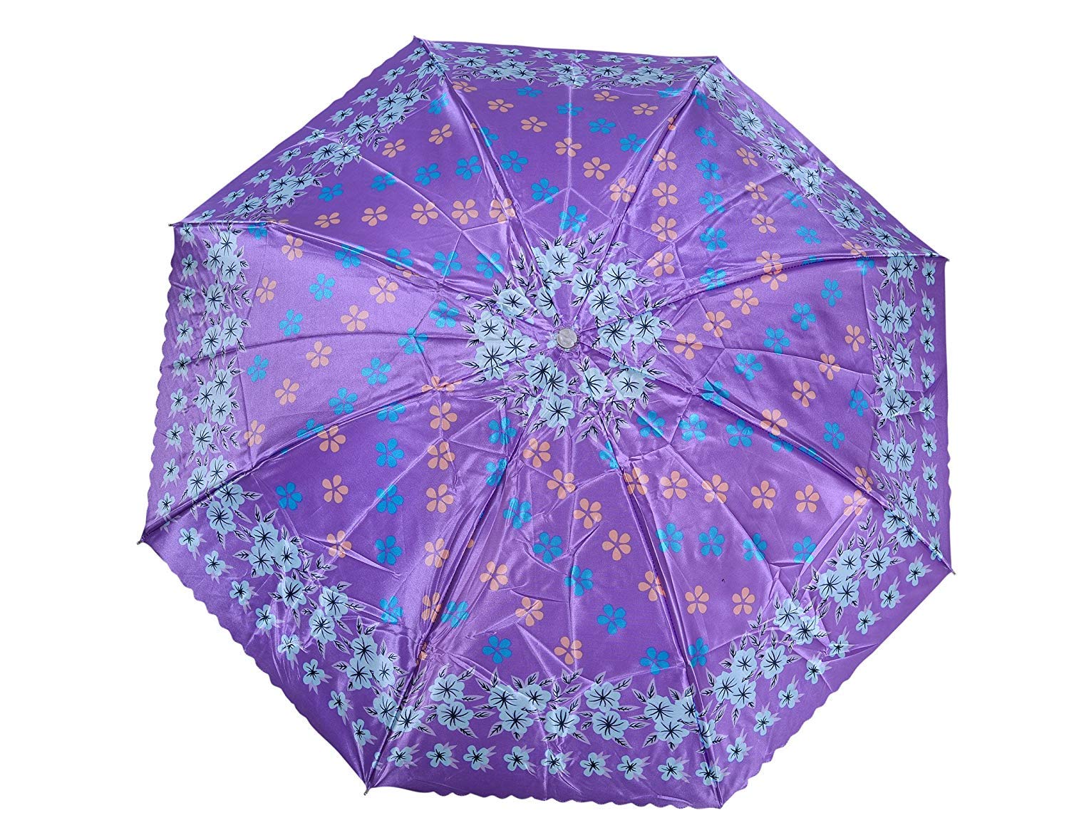 malvina Women's Multicolour PVC 3 Fold Umbrella (Purple)-picture-53