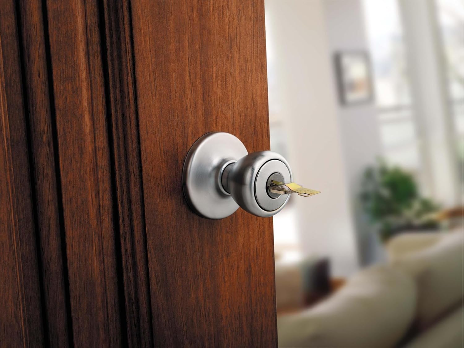 Kwikset 740H-S Hancock Keyed Entry Single Cylinder Knob Set with SmartKey - Polished Brass