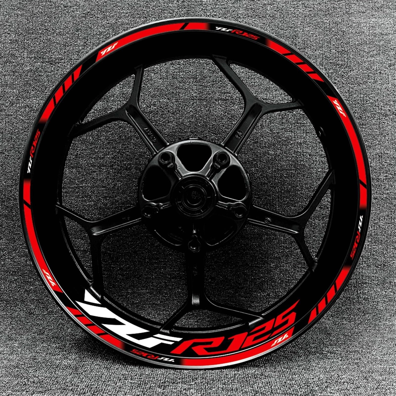 Motorcycle Front and Rear Tire Rim Reflective Decals Waterproof Stickers Accessories for Yamaha YZF R125 Decorative(Color24)