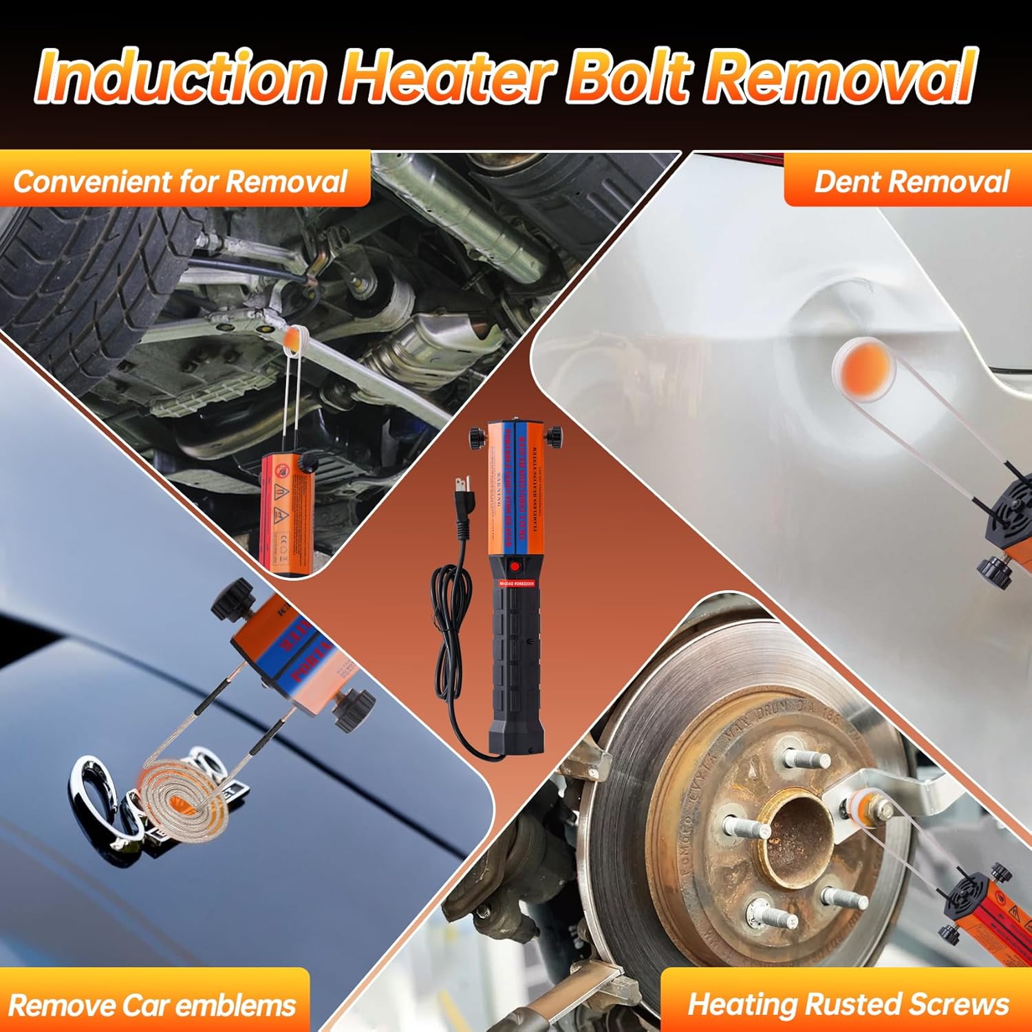 Induction Bolt Heater Tool, 1100w 110v Heat Induction Bolt Removal, Magnetic Induction Heater Kit for Rusty Screw Removal with 8 Coils and Storage Box