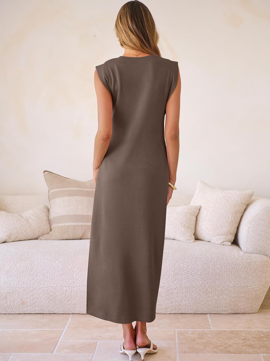 ANRABESS Women Summer Casual Sleeveless Maxi Dress 2026 Crewneck Loose Split Wrinkle-Free Beach Travel Vacation Long Sundress - Image 6