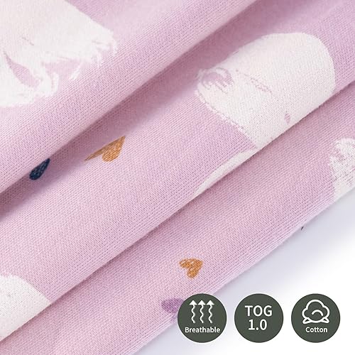 Vista 15 de insular Paquete de 2 mantas de algodón para bebé, saco de dormir con cremallera de 2 vías para niños y niñas, unisex Oveja y pato