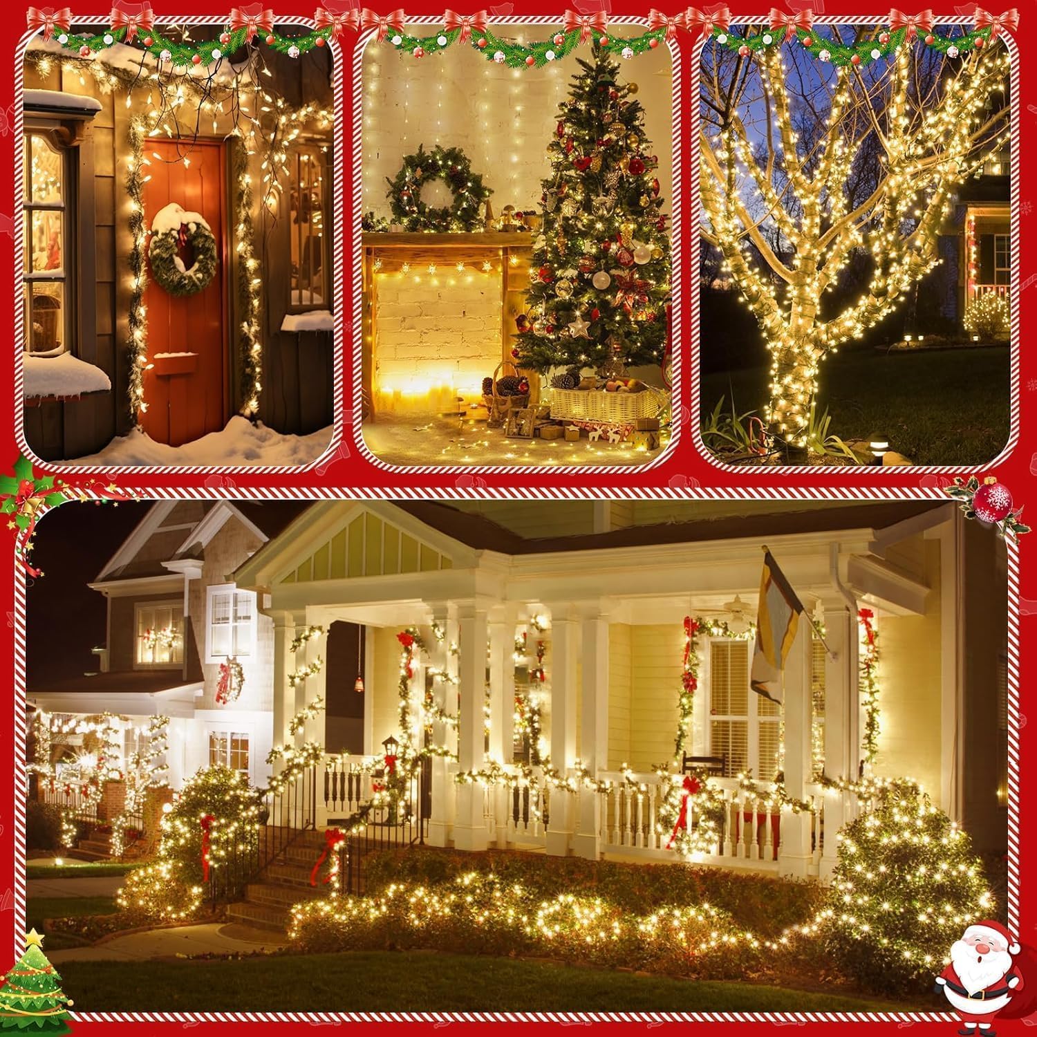 Quntis 25M Cluster Lichterkette Batterie 1000LEDs,8 Modi und Timer Funktion Büschellichterkette,IP44 Wasserdicht Weihnachtslichterkette für weihnachten Hochzeit, Party, Garten, Baum
