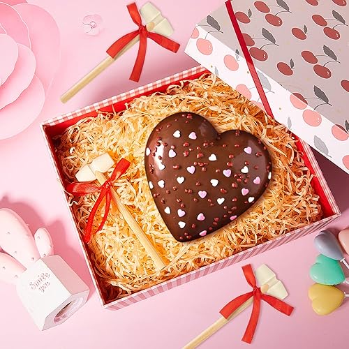Miniatura 4 de 75 martillo de madera para chocolate para el día de San Valentín, martillo de corazón rompible con 2 rollos de cintas rojas, mini mazo de madera