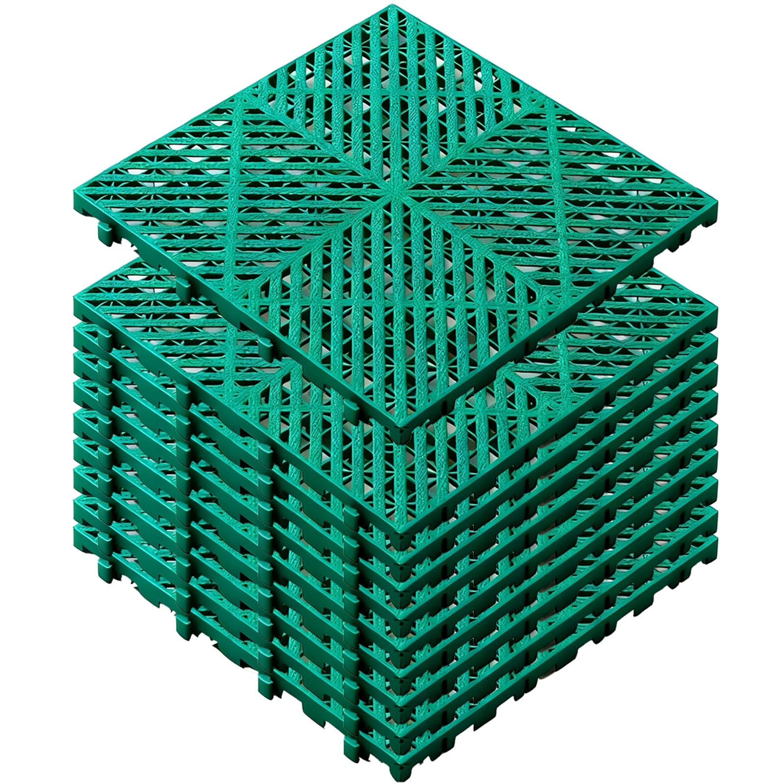 Caillebotis Plastique, Palette Plastique, Haute Résistance, Matériau PP, Assemblage Possible de Dimensions Identiques, 40 × 40 Cm(Green,40x40x3CM/16x16x1IN)