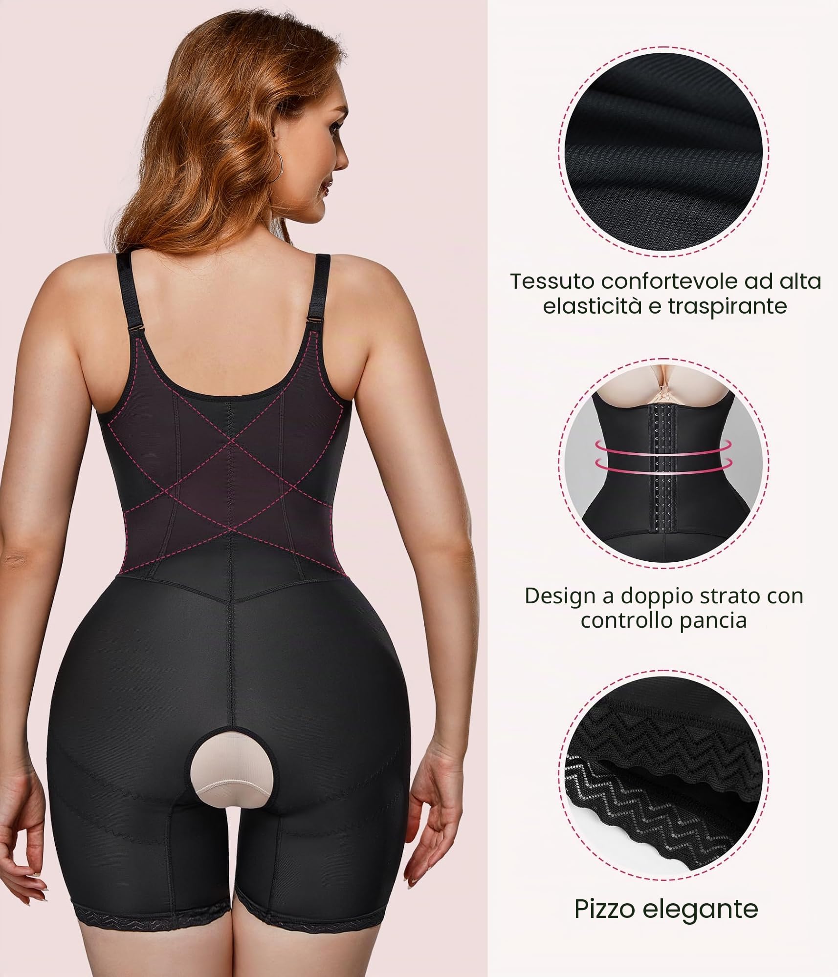 KUMAYES Donna Intimo Modellante Contenitivo Aperto Busto Bodysuit Shapewear Corsetto Bustino Shaper Pancia Piatta Dimagrante