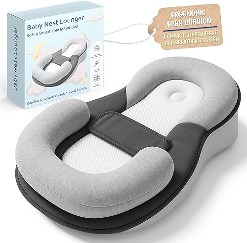 Miniatura 5 de Almohada de lactancia y tumbona para bebés - Cojín para lactancia materna y alimentación con biberón  Almohada de tumbona para bebés