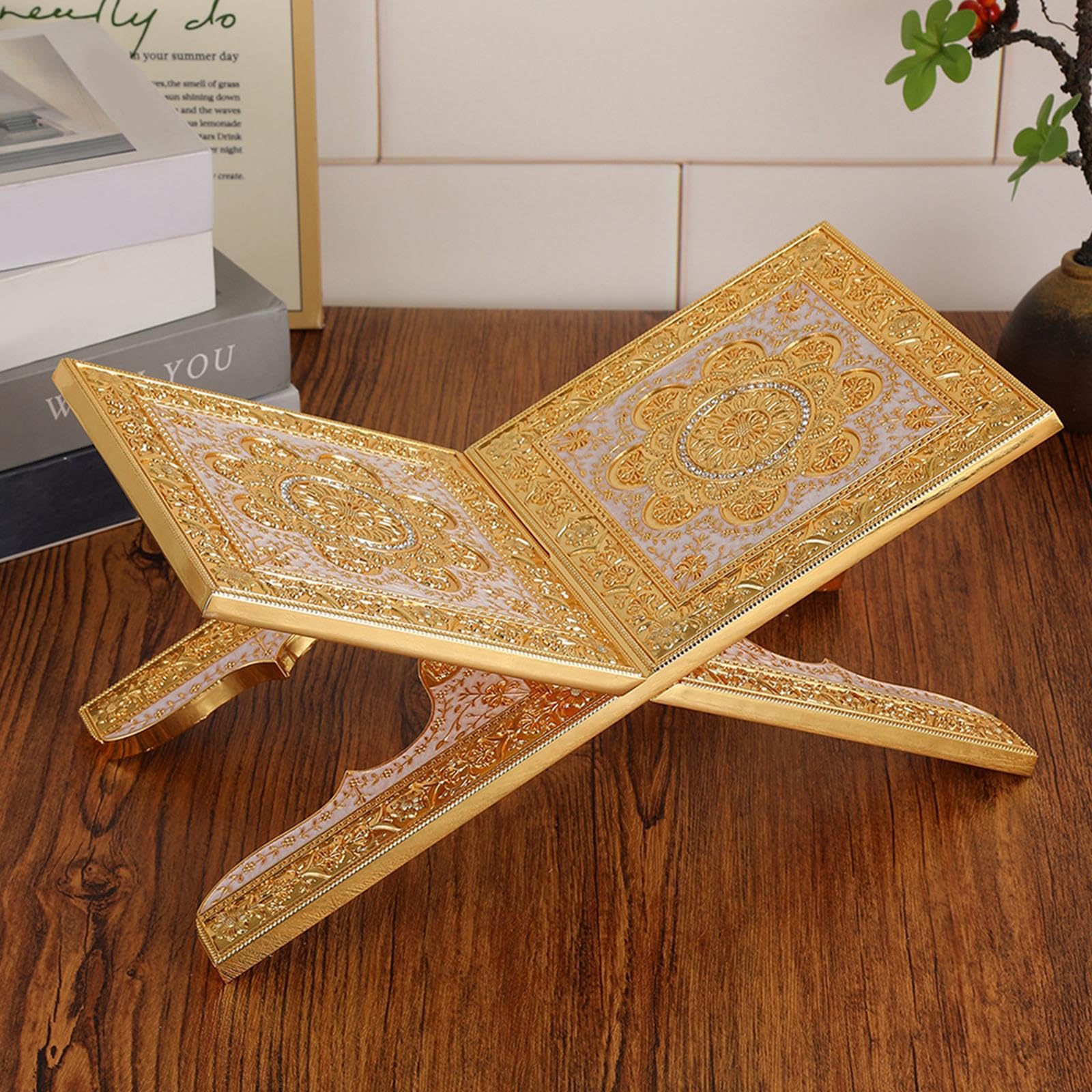 Qianly Stabile E Smontabile in Lega di Zinco con Motivi Decorativi, Adatto per Cucina, Lettura, Ufficio, Casa, Style B