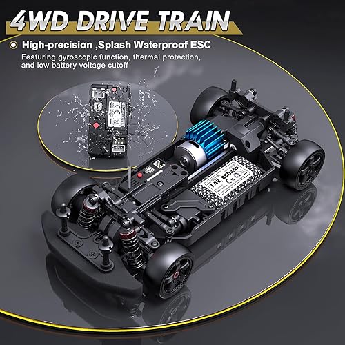 Miniatura 4 de HAIBOXING Coches RC a escala 118 2196 Drift RC Car 28 KMH de alta velocidad con giroscopio, vehículo eléctrico de 2.4 Ghz RTR 4X4 control remoto