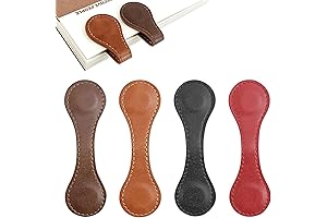 Magnetic Bookmark, 4Pcs Personalized Leather Retro Bookmark Magnetic Page Markers Gift