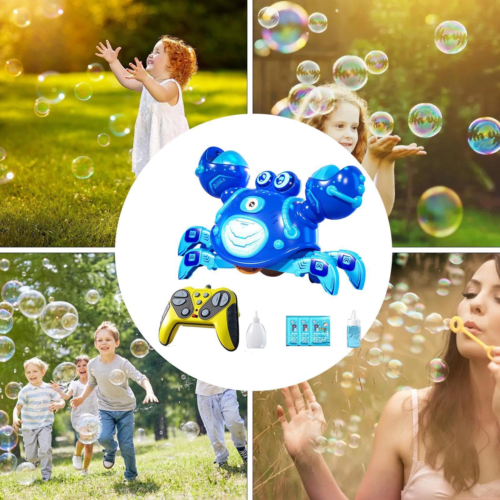Seifenblasenmaschine mit Licht, Musik, elektrisch, wiederaufladbar | Seifenblasen-Krabbeltier für , Mädchen, Kinder, Zuhause, Schule, Outdoor, , Geburtstag, Ferien