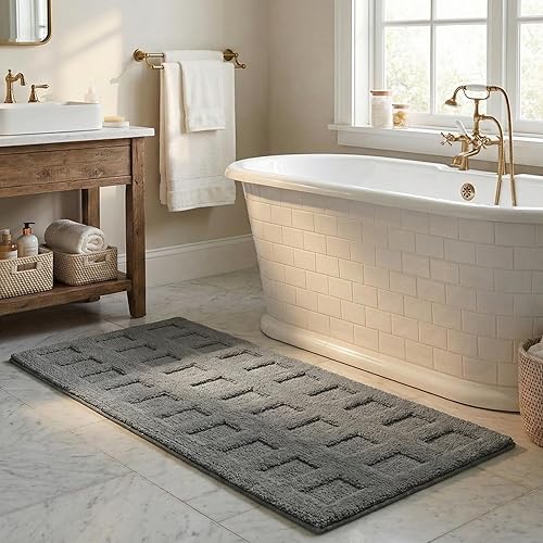 Miniatura 181 de GRANNY SAYS Alfombras de baño de microfibra antideslizantes, lavables, absorbentes de agua, tapetes de baño suaves para suelo de baño y ducha