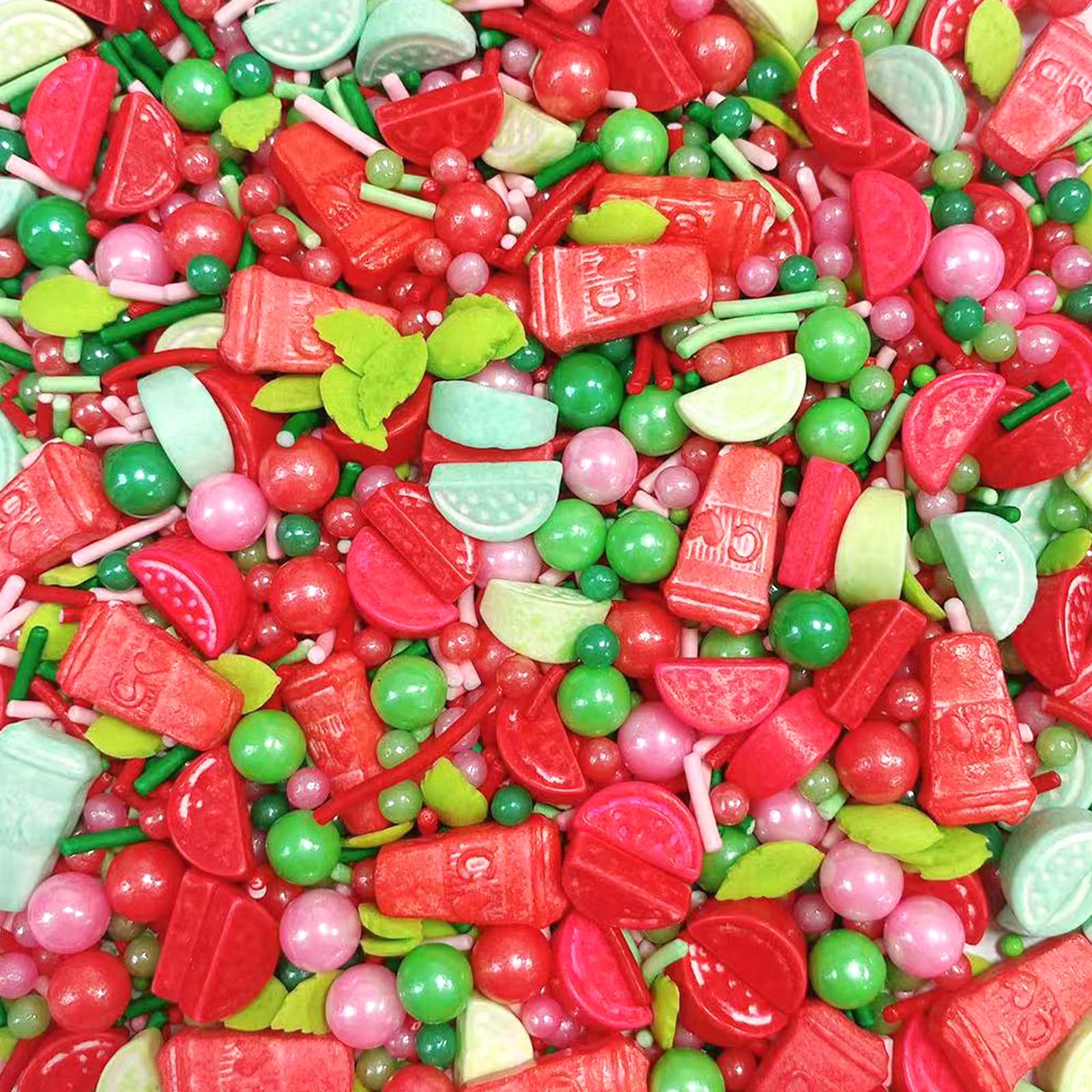Sentovac Summer Watermelon Sprinkle Edible Cake Decorating Watermelon Peals Mix Sprinkle for Cake Cupcake Topper Cookie Baking Decorations Party