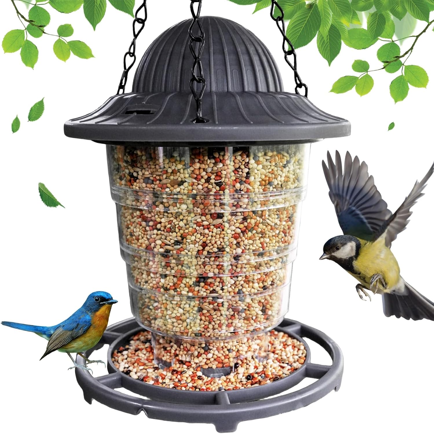 STWPYL Foldable Small Bird Feeder - Squirrel-Resistant, 550ml Capacity, Easy Fill & Clean for Finches, Songbirds, Outdoor Hanging