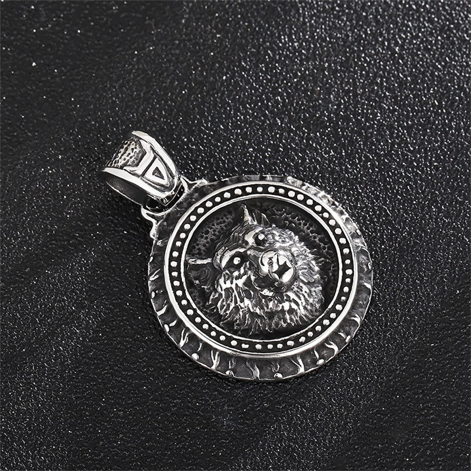 KINGWHYTE Viking Ketting 925 Sterling Sliver Wolf Hoofd Amulet