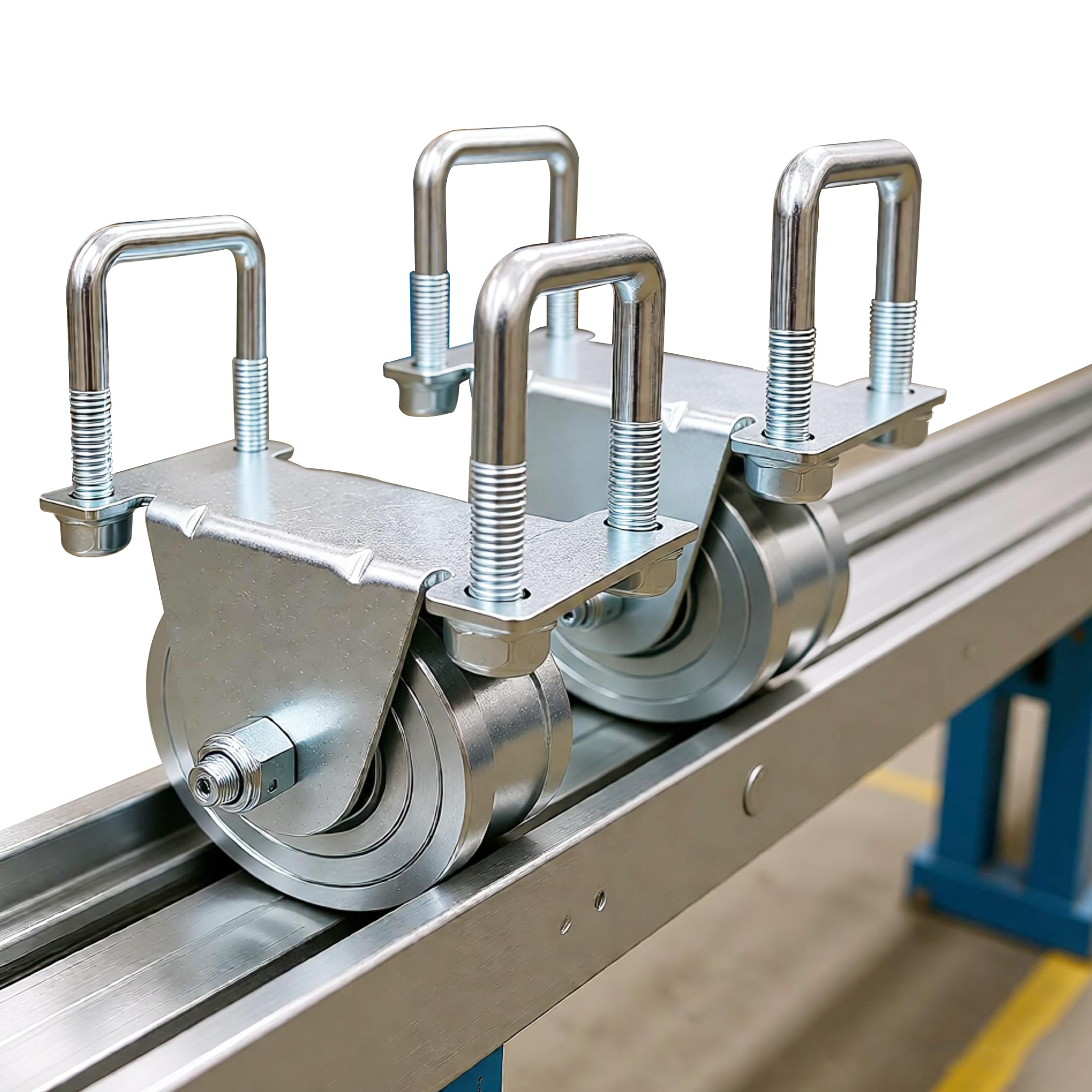 Photo 1 of GINXFIT 2-Pack 4" Heavy-Duty V Groove Sliding Gate Roller Wheels No-Weld Installation with External Brackets, 6600 lbs Capacity for Inverted Gate Systems, Zinc-Plated Anti-Rust Finish