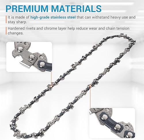 Miniatura 4 de BlueStars Paquete de 2 cadenas de motosierra de 10 pulgadas, paso LP de 38 pulgadas, calibre de 0.050 pulgadas, 40 eslabones de transmisión, apto