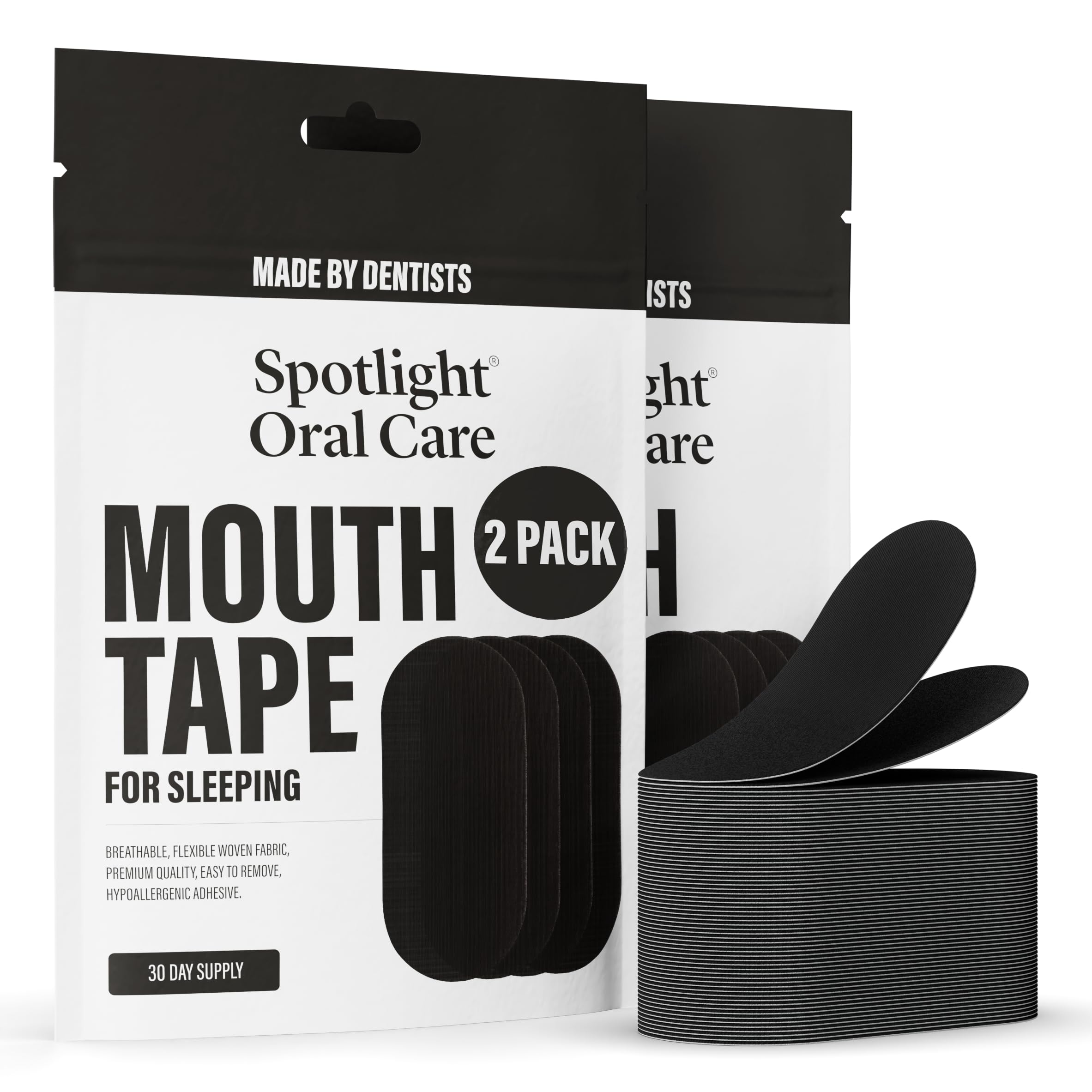 Mouth Tape for Sleeping - 30 Pack Single-Use Strips - Encourages Nasal Breathing, Reduces Snoring & Prevents Dry Mouth - Oral-Grade Adhesive for Better Sleep Quality & Oral Health